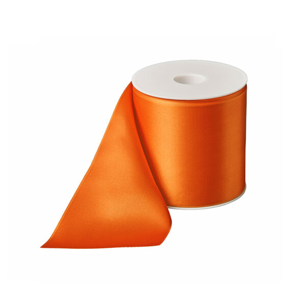 Premium-Satinband extra breit, orange, 100 mm breit - satinband-standard, satinbaender, geschenkbaender, geschenkband-dauersortiment-geschenkbaender, premium-qualitaet