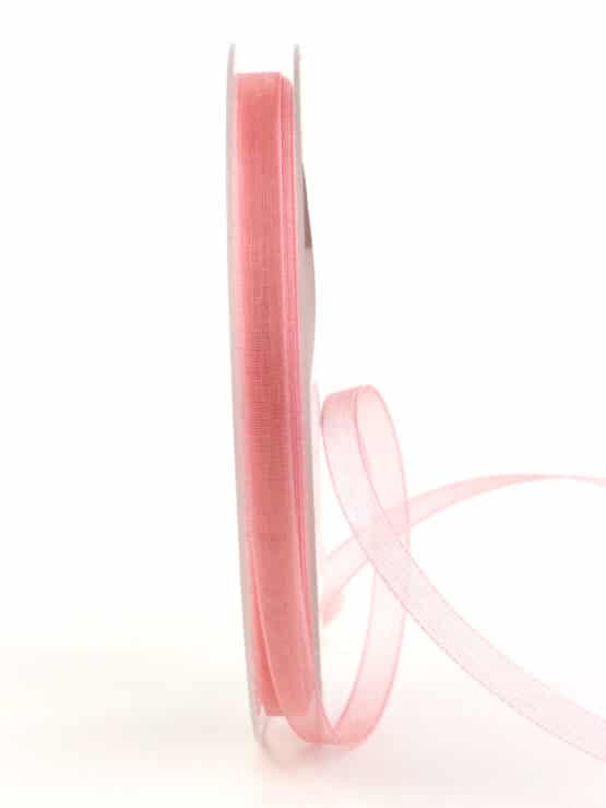Organzaband/Chiffonband BUDGET, rosa, 6 mm breit - organzaband, organzaband-einfarbig