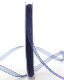 Organzaband/Chiffonband BUDGET, dunkelblau, 6 mm breit - organzaband-einfarbig, organzaband