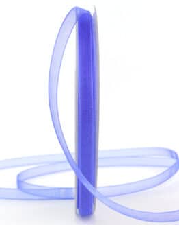Organzaband/Chiffonband BUDGET, blau, 6 mm breit - organzaband-einfarbig, organzaband