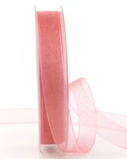 Organzaband/Chiffonband BUDGET, rosa, 15 mm breit - organzaband-einfarbig, organzaband