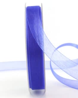 Organzaband/Chiffonband BUDGET, blau, 15 mm breit - organzaband-einfarbig, organzaband