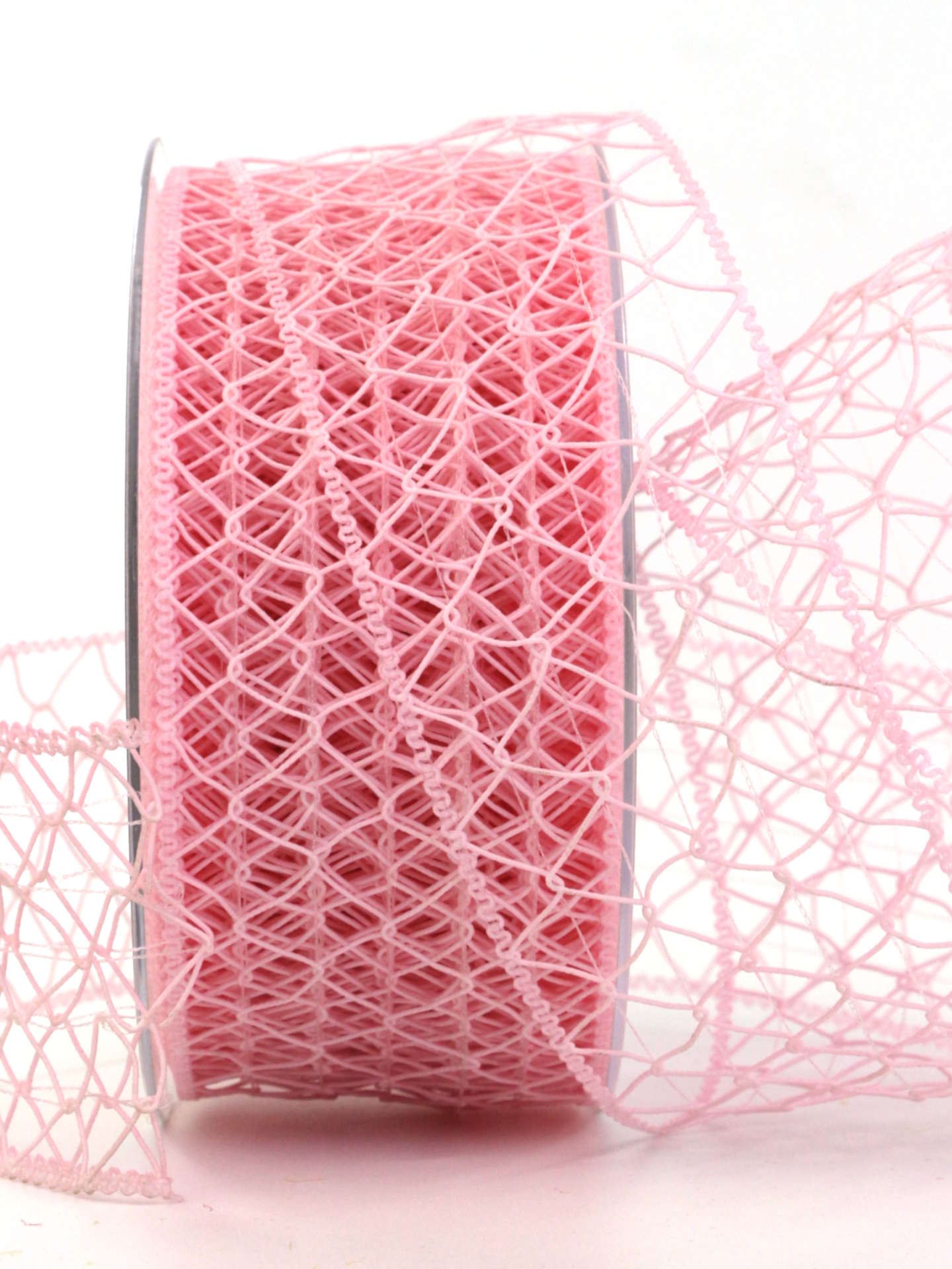 Klassisches Gitterband, outdoor, rosa, 50 mm breit, 20 m Rolle - dekobaender, geschenkbaender, netzbaender