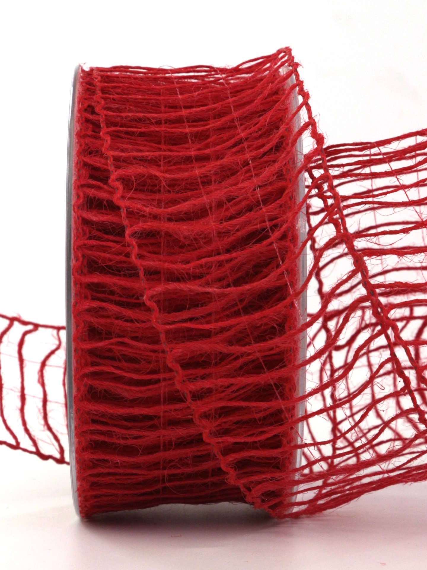 Grobes Gitterband, outdoor, rot, 50 mm breit, 10 m Rolle - netzbaender, dekobaender, geschenkbaender