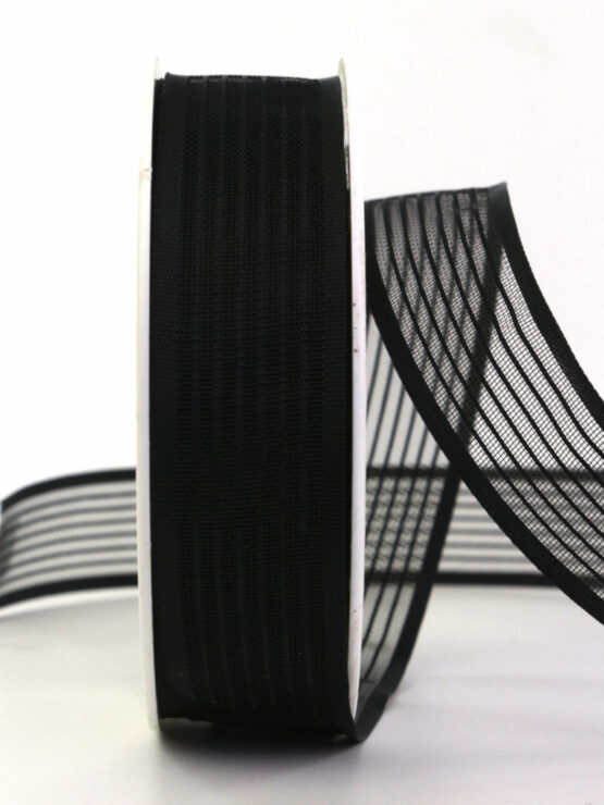 Gestreifter Trauerflor, schwarz, 25 mm breit, 25 m Rolle - anlaesse-geschenkband-fuer-anlaesse-geschenkbaender, geschenkband-fuer-anlaesse-geschenkbaender, geschenkbaender, trauerbaender