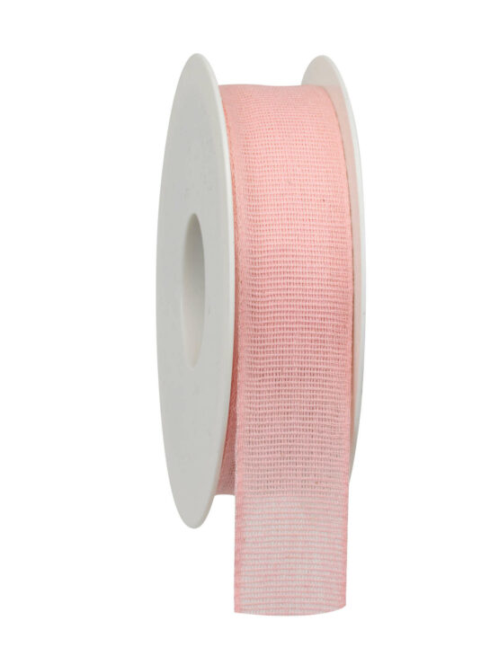 Taftband aus Baumwolle, rosa, 25 mm breit - biologisch-abbaubar, kompostierbare-geschenkbaender, einfarbige-geschenkbaender, eco-baender, geschenkbaender