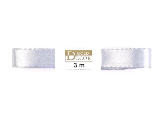 Premium-Satinband, silbergrau, 15 mm breit, 3 m Strängchen - geschenkband-dauersortiment-geschenkbaender, premium-qualitaet, satinband-standard, satinbaender, geschenkbaender