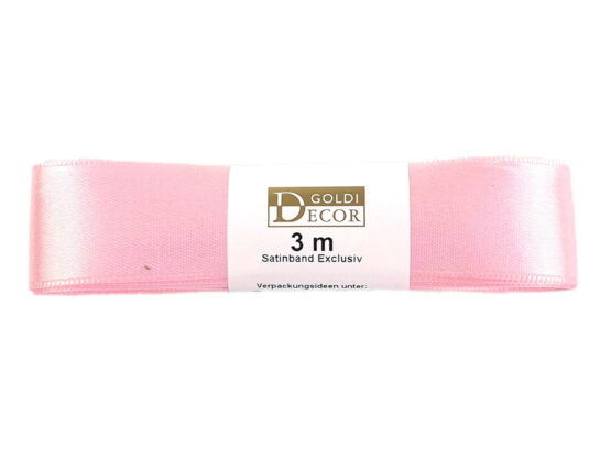 Premium-Satinband, rosa, 25 mm breit, 3 m Strängchen - geschenkband-dauersortiment-geschenkbaender, premium-qualitaet, satinband-standard, satinbaender, geschenkbaender