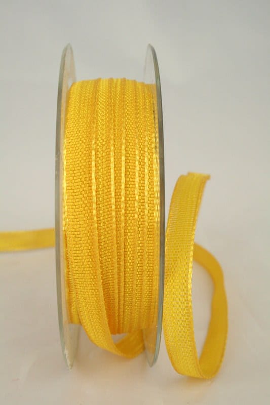 Schmales Dekoband mit Struktur, gelb, 10 mm breit - dekoband