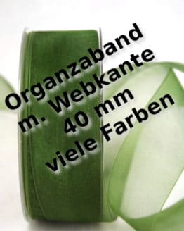 Organzaband 40 mm breit, mit Webkante - webkante-organzaband, organzaband