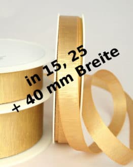 Goldenes Dekoband in 15, 25 und 40 mm, ohne Drahtkante - weihnachtsband