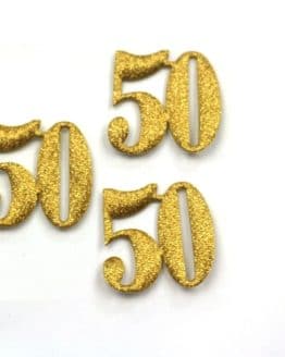 Dekozahl „50“, gold, 40 mm, 20 Stück - accessoires