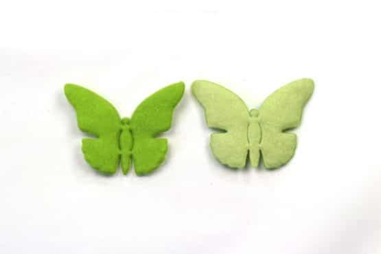 Filz-Schmetterling, grün, 52 mm, 20 Stück - geschenkanhaenger, accessoires