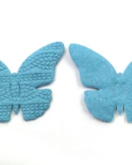 Filz-Schmetterling, türkis, 65 mm, 20 Stück - geschenkanhaenger, accessoires