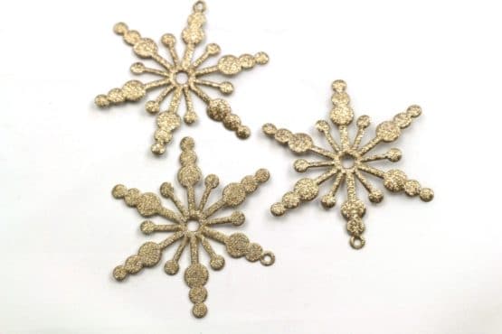 Geschenkanhänger Eiskristall, altgold, 52 mm, 20 Stück - geschenkanhaenger, accessoires