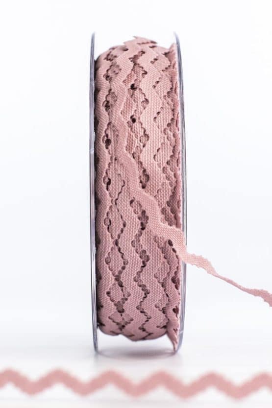 Zackenlitze “Extra”, altrosa, 10 mm breit - geschenkband-einfarbig, dekoband