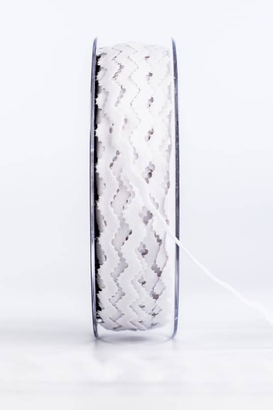 Zackenlitze “Extra”, weiß, 10 mm breit - geschenkband-einfarbig, dekoband
