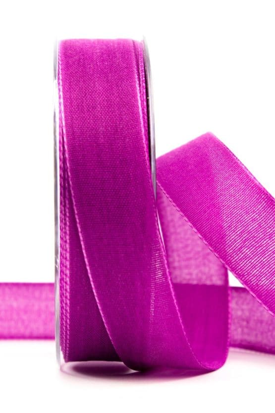 Geschenkband Leinen, mauve, 25 mm breit - geschenkband-einfarbig, dekoband