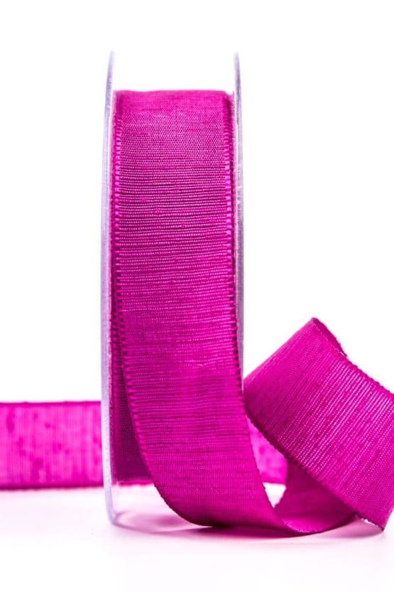 Geschenkband m. schöner Webstruktur, pink, 25 mm breit - dekoband, geschenkband-einfarbig