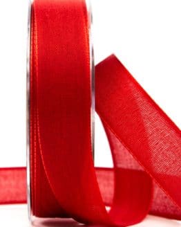 Geschenkband Leinen, rot, 25 mm breit - geschenkband-einfarbig, dekoband