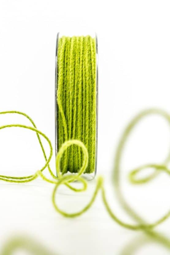 Juteschnur mit Draht, grün, 2 mm breit - zierkordeln