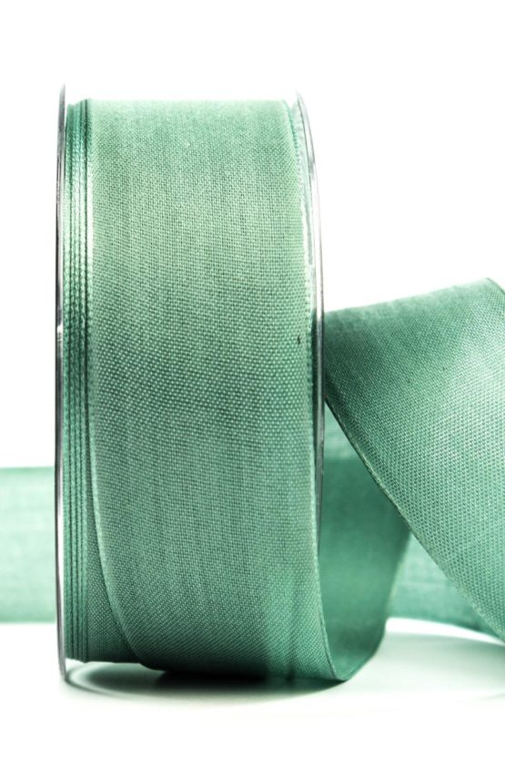 Geschenkband Leinen, eisgrün, 40 mm breit - geschenkband-einfarbig, dekoband