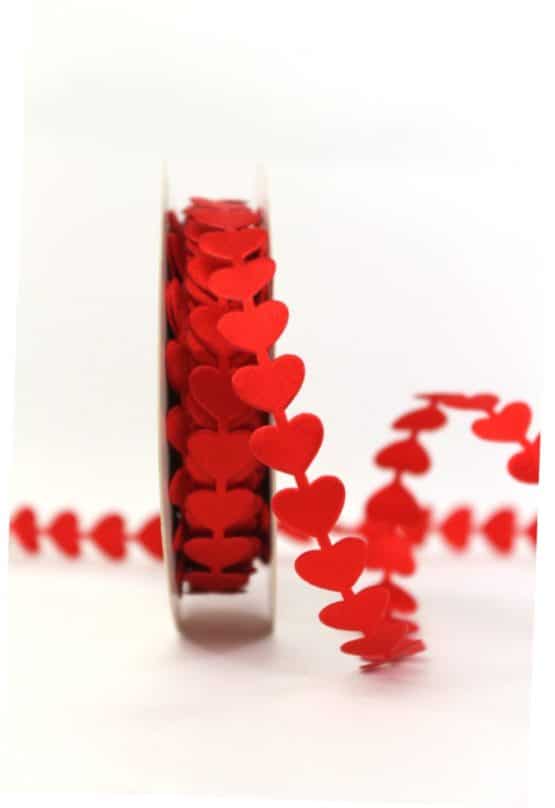 Rote Herzen-Girlande, 15 mm breit - geschenkband-mit-herzen, hochzeitsdeko, valentinstag, muttertag