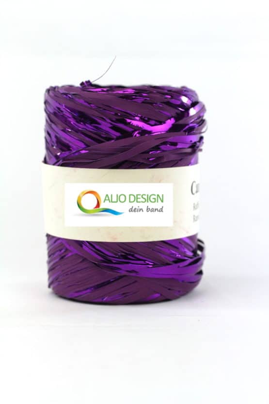 Metallraffia, lila metallic, 10 mm breit - raffia, polyband