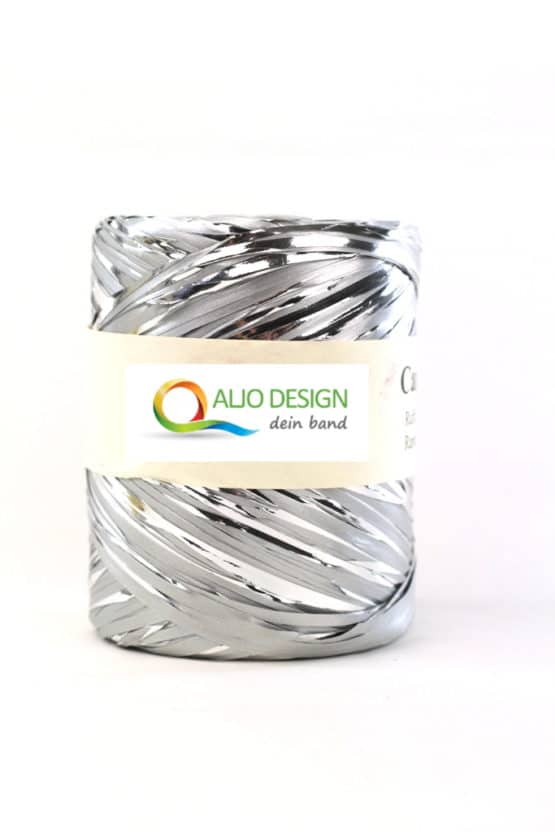 Metallraffia, silber metallic, 10 mm breit - polyband, raffia