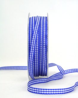 Vichy-Karoband blau, 6 mm breit - karoband, karierte-baender, geschenkband-kariert