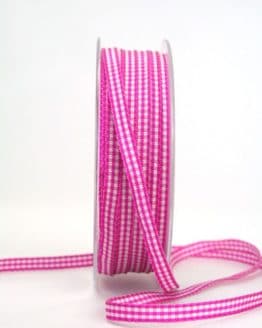 Vichy-Karoband pink, 6 mm breit - karierte-baender, geschenkband-kariert, karoband