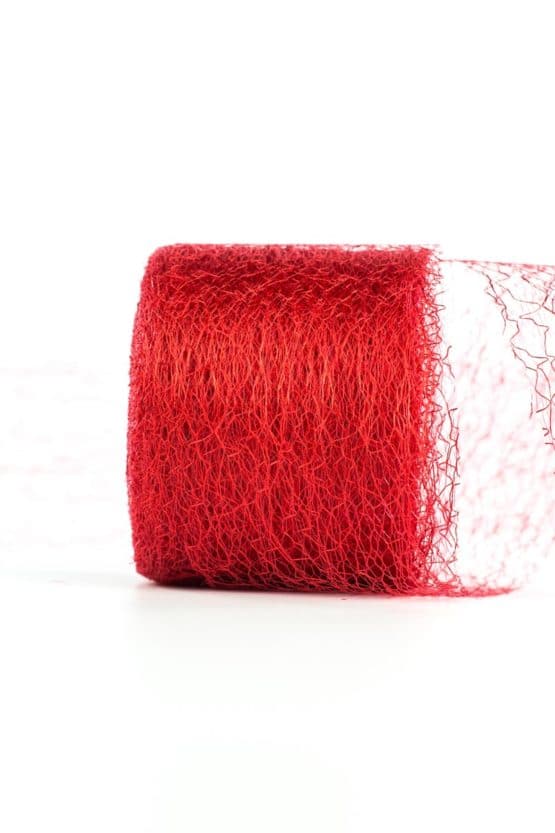 Netzband, rot, 70 mm breit - outdoor-baender, geschenkband-einfarbig, dekoband, netzband