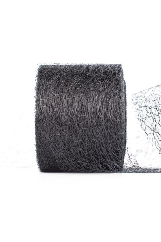 Netzband, schwarz, 70 mm breit - geschenkband-einfarbig, dekoband, netzband, outdoor-baender