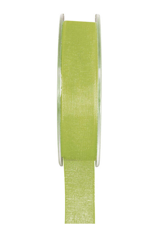 Organzaband BUDGET grün, 7 mm x 20 m Rolle - organzaband-einfarbig