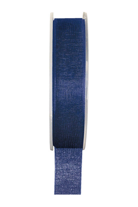 Organzaband BUDGET marineblau, 7 mm x 20 m Rolle - organzaband-einfarbig