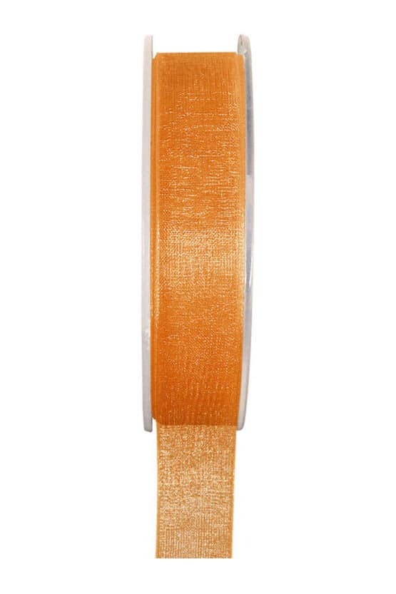 Organzaband BUDGET orange, 7 mm x 20 m Rolle - organzaband-einfarbig