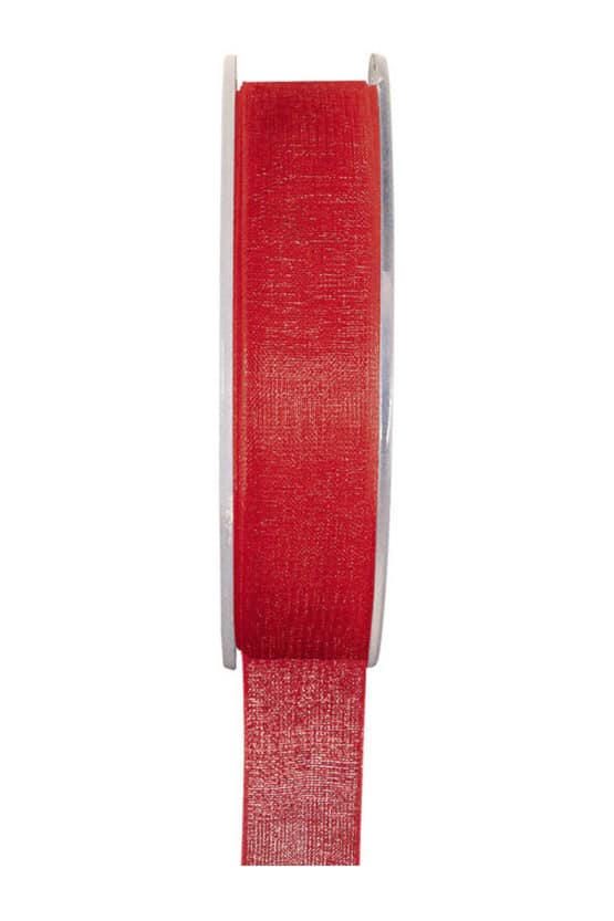 Organzaband BUDGET rot, 7 mm x 20 m Rolle - organzaband-einfarbig