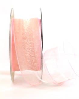 Organzaband Valencia, rosa, 40 mm - 50-rabatt, organzaband-gemustert
