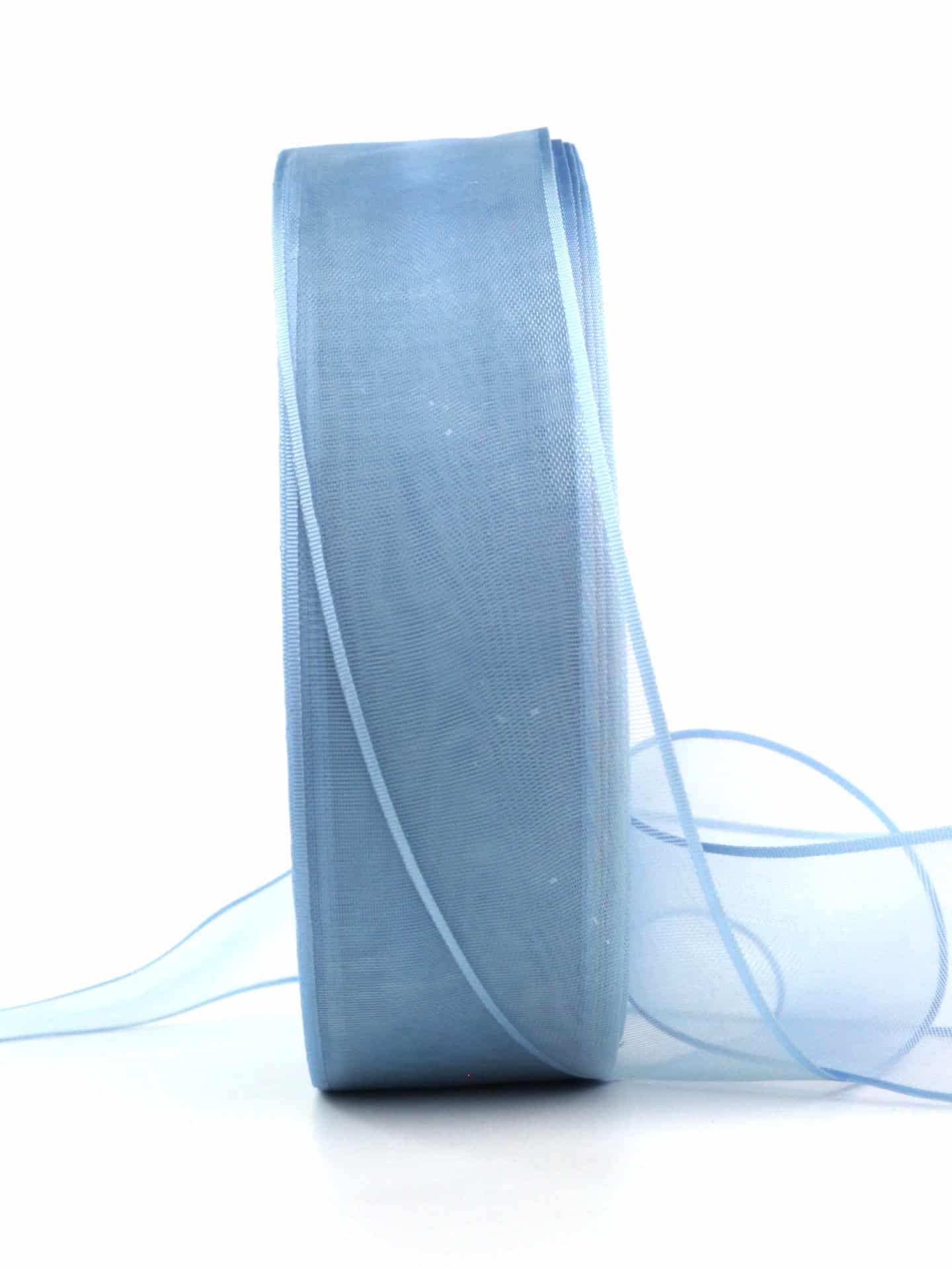 Organzaband mit Webkante, hellblau, 40 mm, 100 m Maxi-Rolle - sonderangebot, organzaband-einfarbig-organzabaender, organzabaender