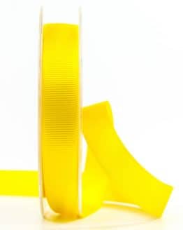 Ripsband, gelb, 15 mm breit - geschenkband-einfarbig, dekoband