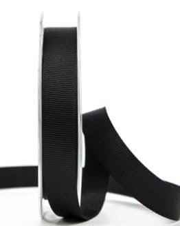 Ripsband, schwarz, 15 mm breit - geschenkband-einfarbig, dekoband