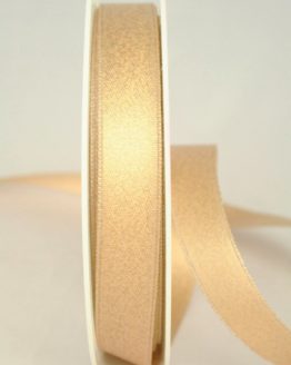 Glitzerndes Satinband creme-gold, 15 mm breit - satinband, weihnachtsband