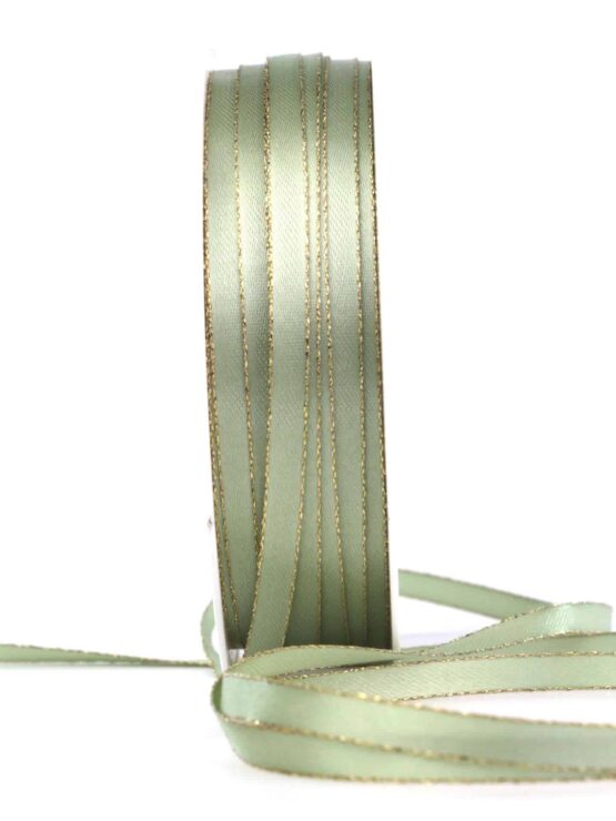 Satinband mit Goldkante, 6 mm breit, mintgrün - satinband-m-goldkante-satinbaender, geschenkband-weihnachten-einfarbig-weihnachtsbaender, geschenkband-weihnachten-weihnachtsbaender, weihnachtsbaender, satinbaender