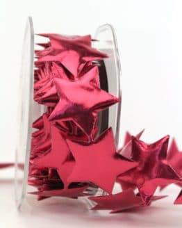 Sternengirlande rot, 40 mm - dekogirlande, weihnachtsband