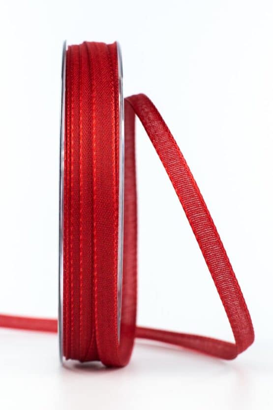 Taftband, rot, 6 mm breit - taftband