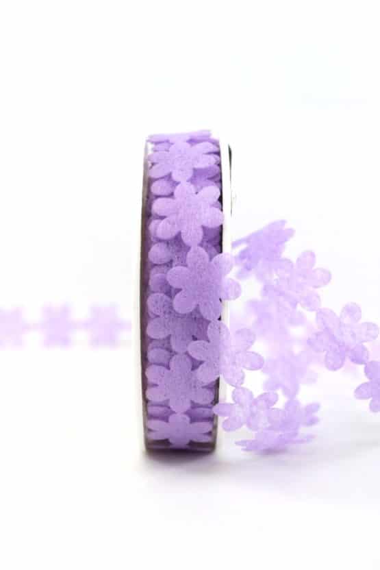 Vlies-Blüten-Girlande, flieder, 20 mm breit - dekoband, geschenkband-einfarbig